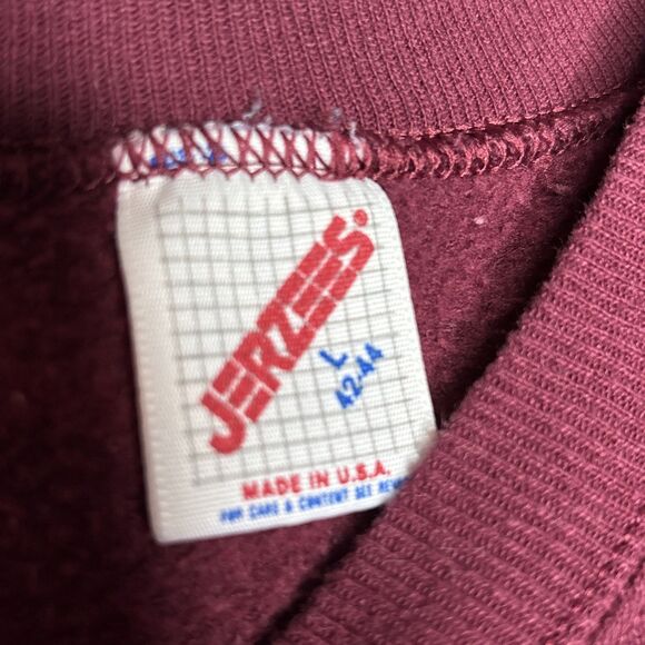 Vintage Jerzees Large Texas A&M Aggies Sweatshirt Maroon Pullover Made in USA - Picture 2 of 5